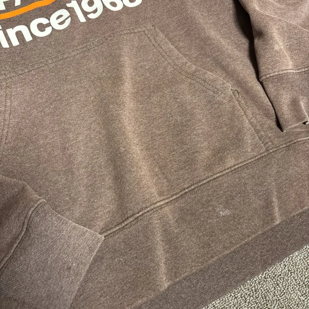 North face men’s Hoodie Sweatshirt Brown Big Text Small